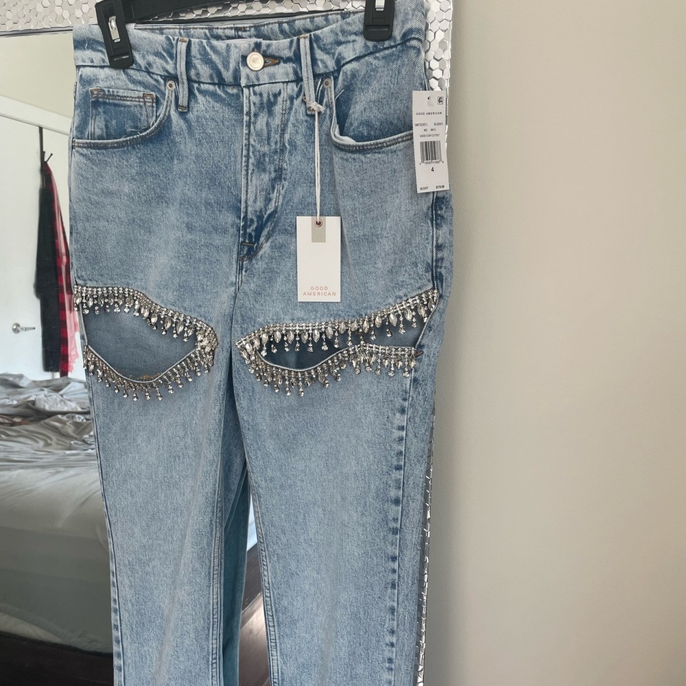 Good American size 4 diamond cut out jeans